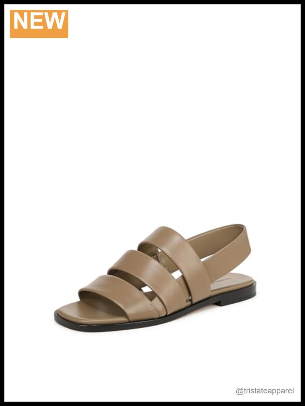 Leather Slingback Flat Sandals Open Toe Slip On Casual